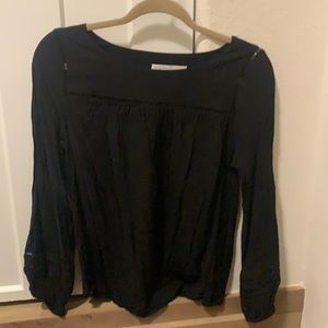 Time and tru black boho top size small